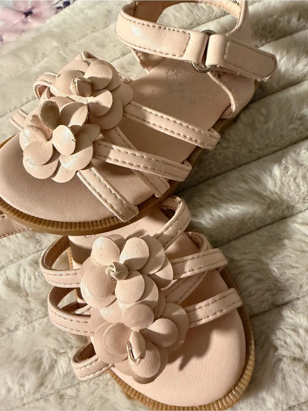Vince Camuto Toddler Blush Pink Floral Strap Sandals
